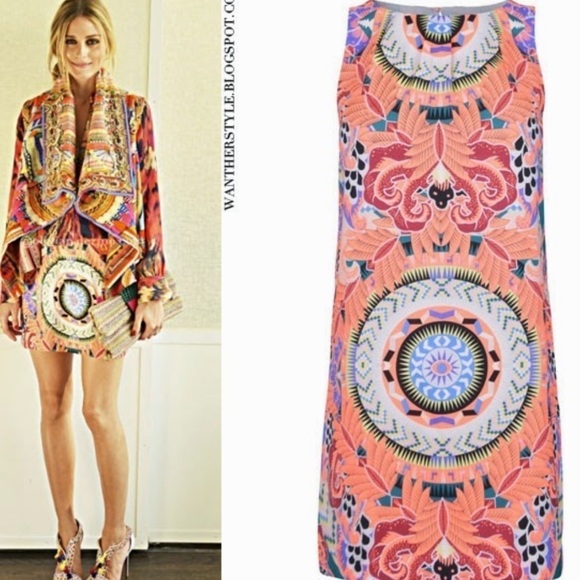 Mara Hoffman Orange Shift Dress in Jungle Trip Coral - Picture 1 of 16